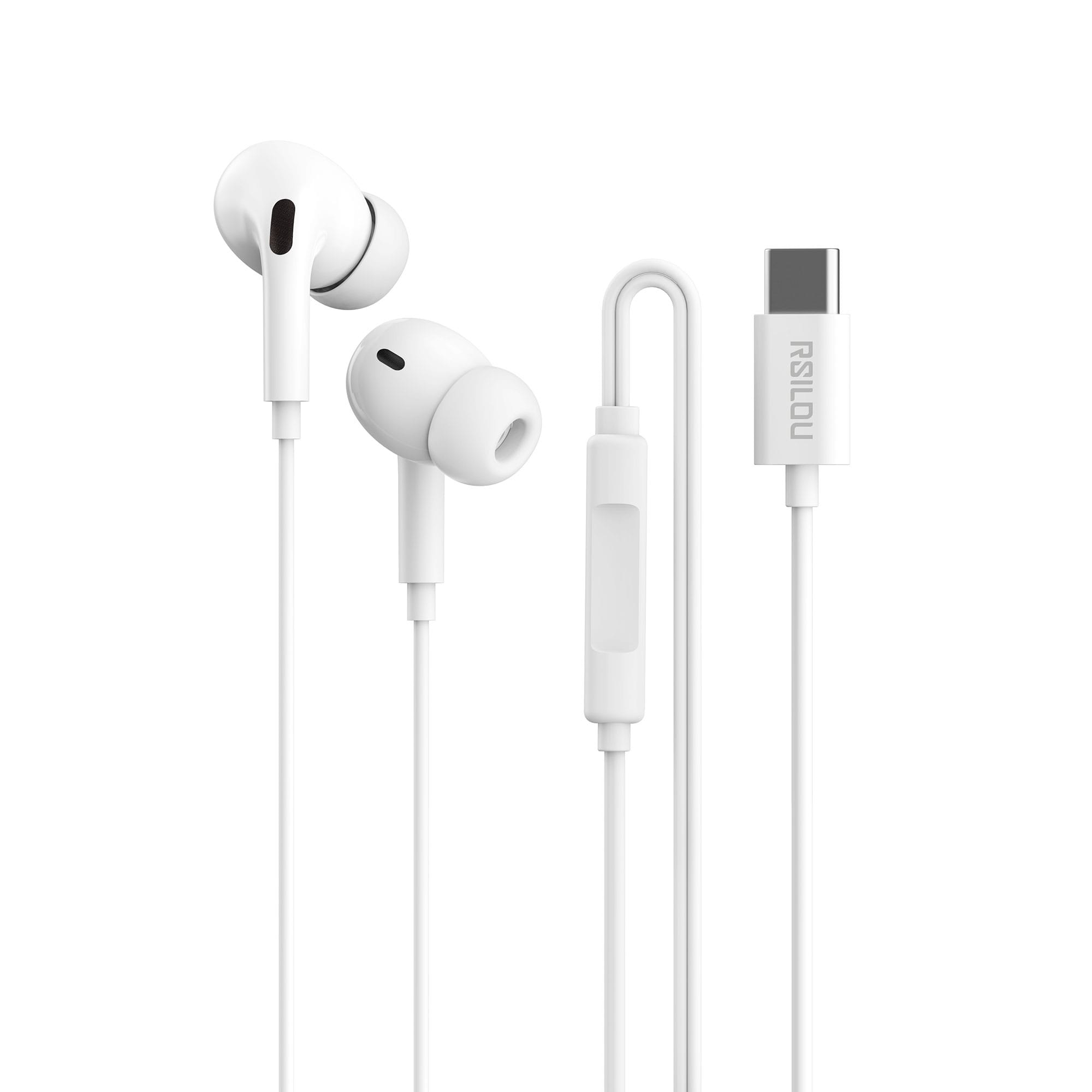 RSILOU Digital Wired Earphones, Type-C, 10mm Driver, Single Touch Answer, Compatible with iPhone 15