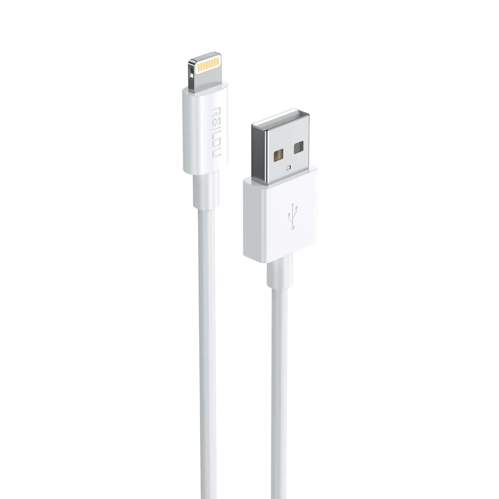 Rsilou Lighting to USB 2.0 Fast Charging Cable and Data, 1m, Transmission Copper Wires 163 Strands TPE, 2.4A, Transmission speed 480Mbps, tangle and entanglement free, White | 12 month local warranty
