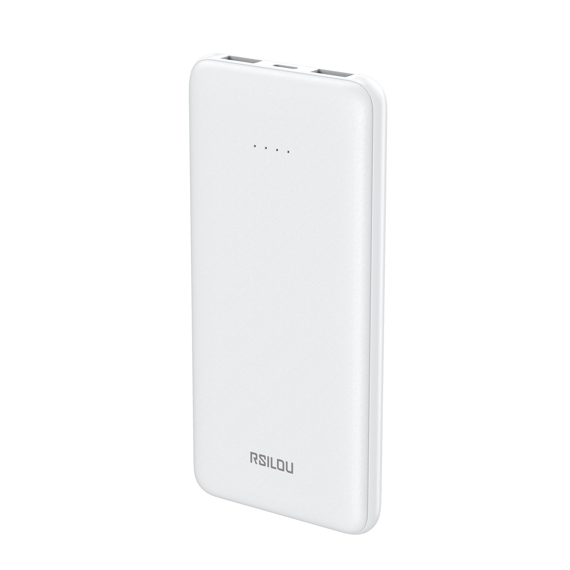 Rsilou R1003 power bank 10000mAh Capacity , 37W total max Dual-Port Fast Charging, Smart Identification, Compact &and Portable, Advanced Safety, 2 USB-A ports out and 1 USC-C in, Advanced Safety Features  | 12 month local warranty