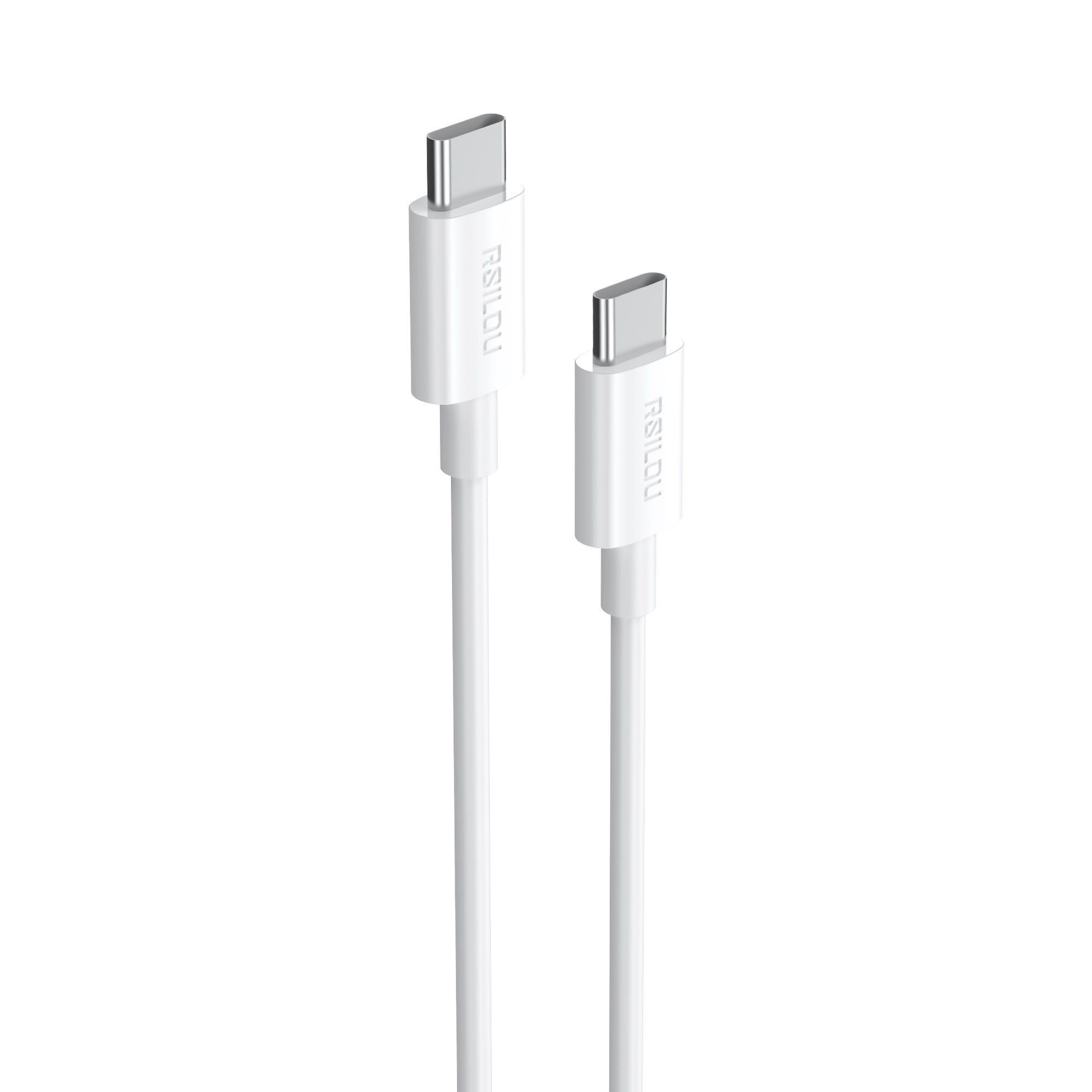 rsilou USB-C to USB-C Cable, 60W, High Durability and Flexible, Fast charging and data cable, 2M, Copper Wires speed Rate 480Mbps, Tangle and Entanglement free, white | 12 month local warranty