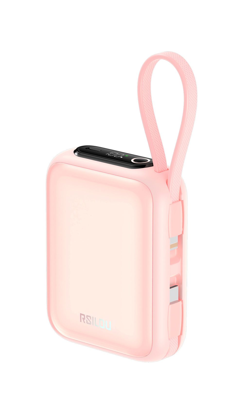 Rsilou R1029-003 20000mAh Power Bank with Built-in USB-C & Lightning Cables, 22.5W Fast Charging, PD 20W, Digital Display, High Capacity Portable Charger, Dual Cable Battery Pack for iPhone Android | 12 Month Local Warranty