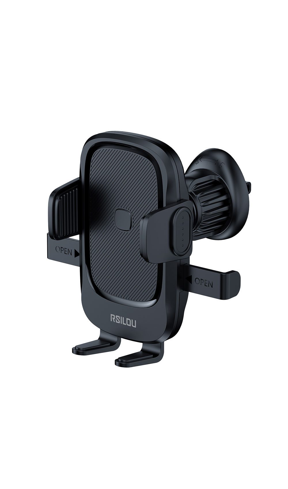 Rsilou R4521-001 Car Air Vent Phone Holder Bracket, Adjustable Clamp Mount with Anti-Slip Grip, 360 Rotation - Black